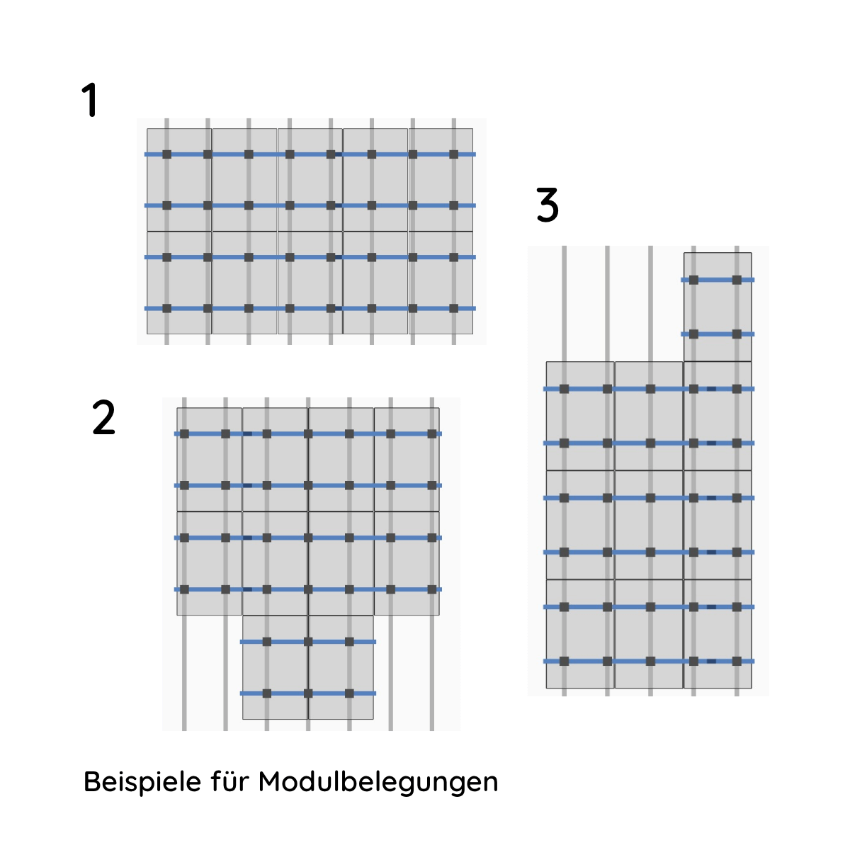 UK Paket für 10 Module von K2, SingleRail, Schrägdach, 1-lagig