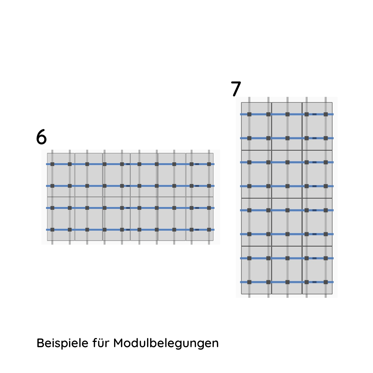 UK Paket für 10 Module von K2, SingleRail, Schrägdach, 1-lagig